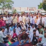 108 Ambulance Union workers protesting in Giridih over unpaid wages and job security issues.