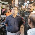 Giridih SDM Shrikant Yashwant leading the safety inspection of Durga Puja pandals for fire safety and crowd management in 2024