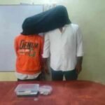 Hazaribagh police arrest two smugglers with brown sugar in Chauparan during a drug bust operation.