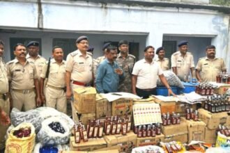 Jamshedpur police raid a fake liquor factory, uncovering illegal operations and seizing counterfeit liquor products.
