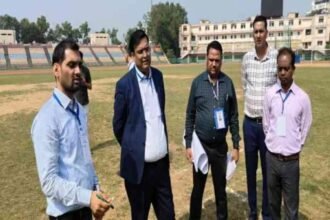 Ranchi Deputy Commissioner Varun Ranjan inspects the dispatch center in Morhabadi ahead of the assembly elections.