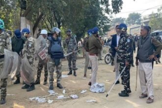 JSSC CGL protest outside JSSC office in Ranchi with police lathicharge and Devendra Mahato detained.