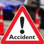 Scene of the Ranchi-Tata Highway accident where two lives were lost in a trailer and truck collision near Tikar More.
