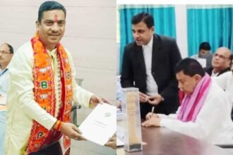 Bhanu Pratap Shahi and Girinath Singh file nominations for Jharkhand Assembly elections with public rallies and supporter gatherings.