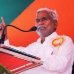 Champai Soren at BJP rally in Santhal Pargana, Jharkhand, calling for the removal of Bangladeshi infiltrators to protect tribal land and identity