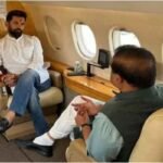 Himanta Biswa Sarma and Chirag Paswan during discussions on LJP's seat allocation for Jharkhand Assembly elections 2024.