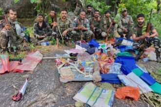 Police and Naxalite encounter in Palamu District showcasing law enforcement operations.