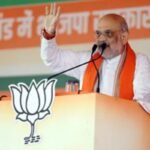 Amit Shah addressing a rally in Dumka, criticizing Hemant Soren for failing to address Bangladesh infiltrators issue in Jharkhand.