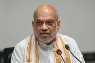 Home Minister Amit Shah during his election campaign in Jamshedpur