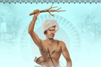 Bhagwan Birsa Munda leading the Ulgulan Rebellion against British rule