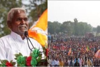 Champai Soren addressing a rally in Littipara, declaring BJP-NDA’s upcoming victory in Jharkhand.