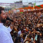 Chirag Paswan addressing a rally in Jharkhand, discussing the formation of a double engine government.