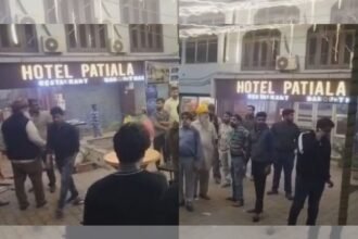 Drunk youths creating chaos at Patiala Hotel in Dhanbad, injuring staff and damaging property.