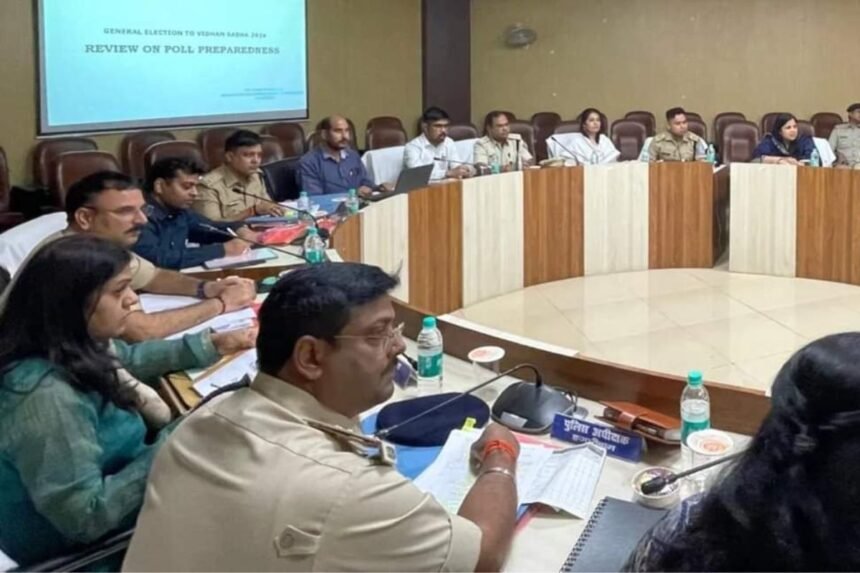 Election Commission officials review assembly election preparations in Hazariabag for 2024.