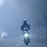 Dense fog covers Jharkhand roads during a cold wave as winter intensifies across the region.