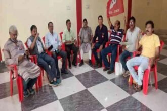 Arup Chatterjee's election campaign in Nirsa supported by CPI(M) with door-to-door flyer distribution.