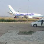 Prime Minister Narendra Modi at Deoghar Airport after technical issues with his aircraft.