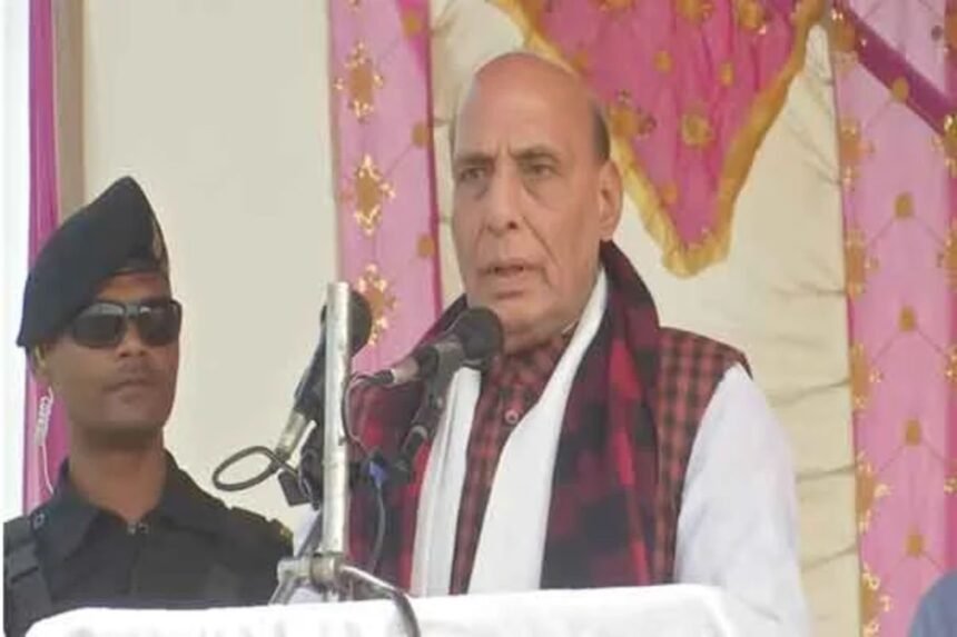 Rajnath Singh at Mahagama rally, accusing JMM of corruption and criticizing Hemant Soren's government.