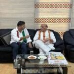 Union Defense Minister Rajnath Singh meets AJSU Chief Sudesh Mahto in Ranchi to discuss election strategy for Jharkhand.