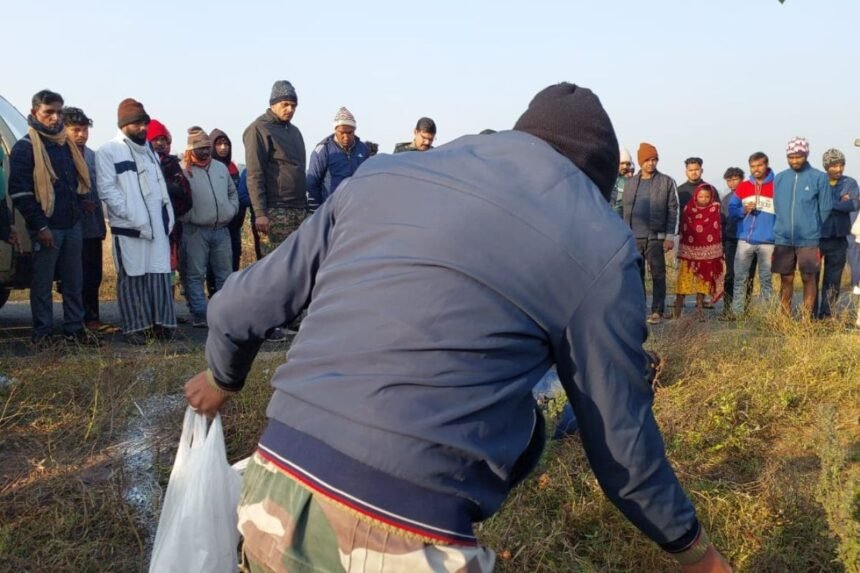 Crime scene in Barwadda, Dhanbad, Jharkhand, where a man was shot dead near Kanchan Talkies.