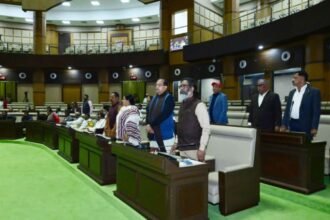 Jharkhand Assembly Finance Minister Radha krishna Kishore presenting ₹11,697.45 crore supplementary budget focused on welfare schemes and development.