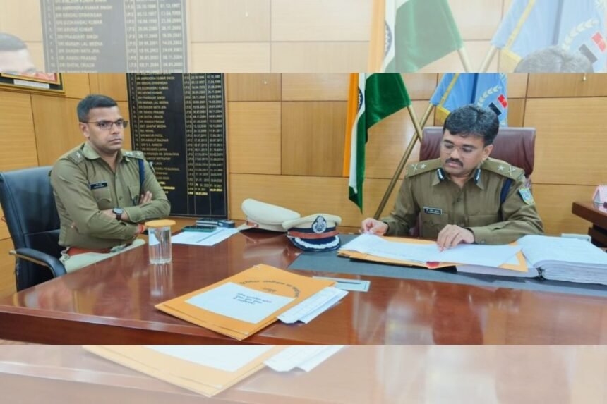 IG Kranthi Kumar Gadidesi conducts a surprise inspection of Pakur Police operations and records.