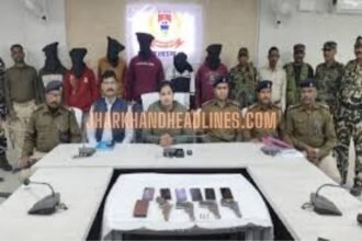 Palamu Police arrest six criminals with illegal weapons and firearms involved in extortion and firing incidents.