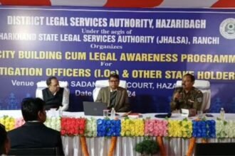 Training and awareness program organized by District Legal Services Authority in Hazaribagh for police researchers.