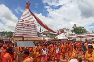 Baba Baidyanath Temple in Deoghar, the site of a ₹4 crore online puja scam targeting thousands of devotees.