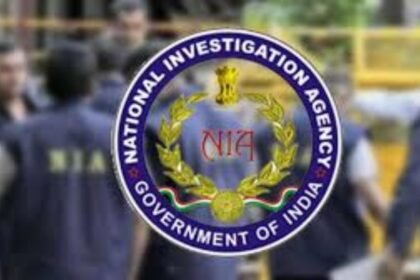 NIA officials conducting raids in Chaibasa, Jharkhand, targeting CPI (Maoist) operatives and overground workers, with seized evidence displayed.
