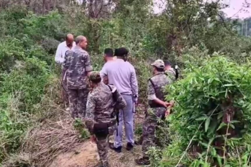 Crime scene in Dhanbad where woman’s body was recovered after husband buried her