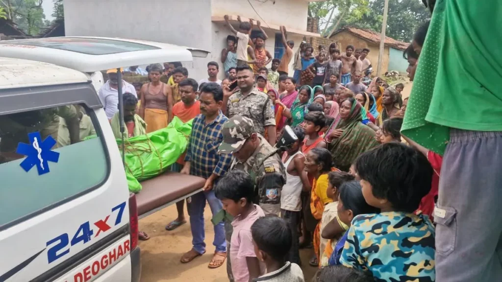 Police administration taking wife’s body for post-mortem in Deoghar murder case