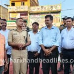 Latehar DC Utkarsh Gupta and SP Kumar Gaurav inspecting Durga Puja pandals 2025