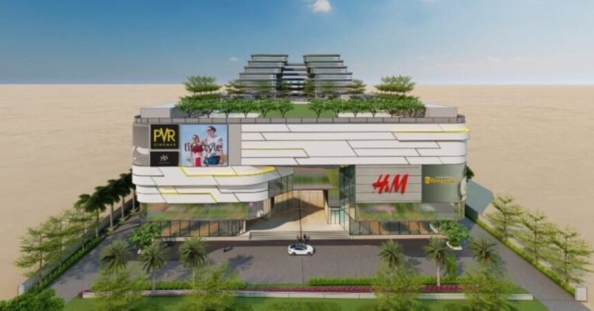 Proposed design of Ranchi Sainik Market Mall with twin towers and shopping complex