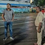 Ranchi SSP Rakesh Ranjan conducting late-night law and order inspection in the city