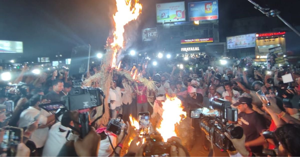 Students protest in Ranchi, burn effigies of Rahul Gandhi, Hemant Soren and Tejashwi Yadav