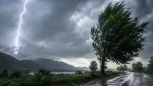 Dark rain clouds over Jharkhand during monsoon weather