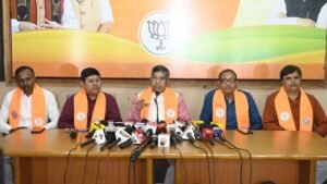 Jharkhand BJP leaders addressing concerns over cases filed against students during a protest