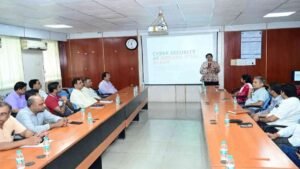 Officials and employees attending a cyber security and cyber hygiene awareness session at Bokaro Steel Plant
