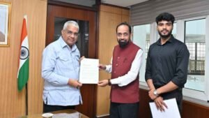 Jamshedpur MP Bidyut Baran Mahato meets Union Minister Bhupender Yadav over Dhalbhumgarh airport