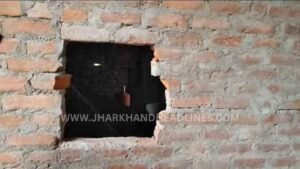 Police investigate a break-in at shops in Larabad, Koderma