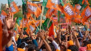 Palamu BJP leaders and students preparing for a protest over alleged JPSC and CGL exam irregularities
